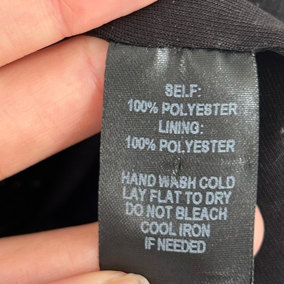 Lulu’s Black Cream Polka Dot Tie Cropped Blouse Puff Sleeve Casual Formal Large - Picture 3 of 6